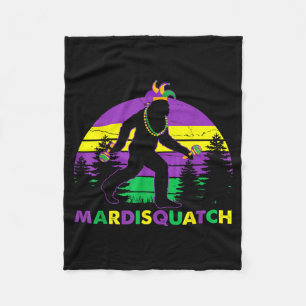 Bigfoot Mardi Gras Sasquatch Orleans Design Fleece Blanket