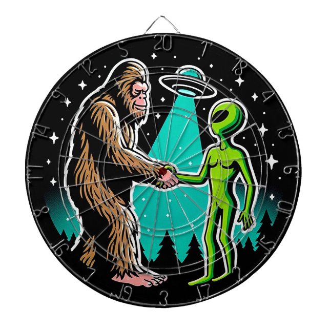 Bigfoot Meets Alien Dartboard (Front)