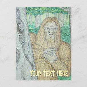 Bigfoot meme parody postcard