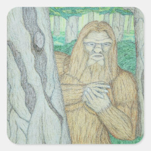 Bigfoot meme parody square sticker