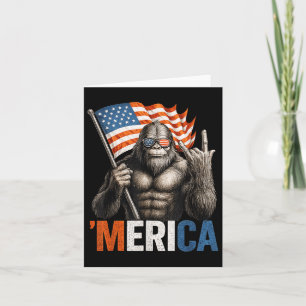 Bigfoot ’merica Patriotic Sasquatch Rocking Americ Card