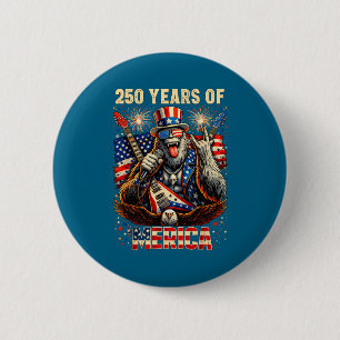 Bigfoot merica rock 4th of july 250 anniversary us 6 cm round badge