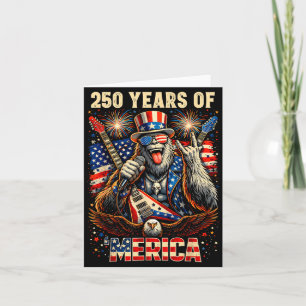 Bigfoot merica rock 4th of july 250 anniversary us card