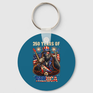 Bigfoot merica rock 4th of july eagle 250 key ring