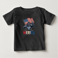 Bigfoot Merica Rock American Flag Patriotic 