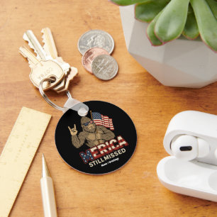 Bigfoot 'Merica Still Missed' Patriot 4th of July Key Ring