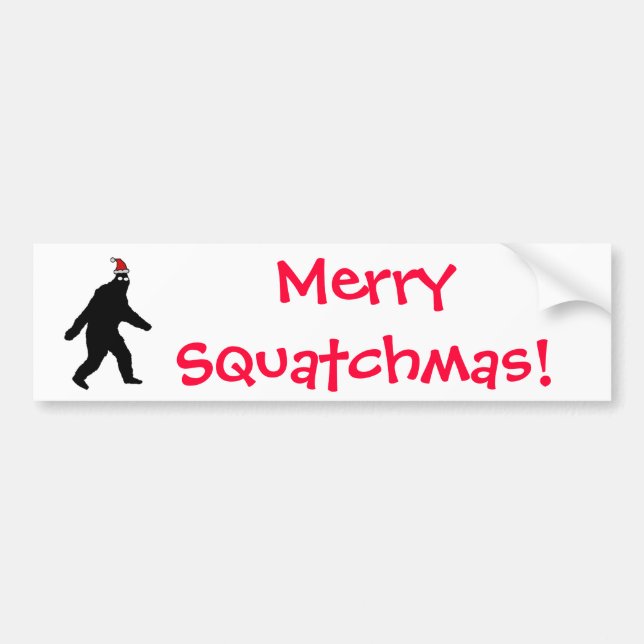 Bigfoot Merry Squatchmas! Bumper Sticker (Front)