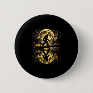 Bigfoot moonlight forest reflection adventure 6 cm round badge