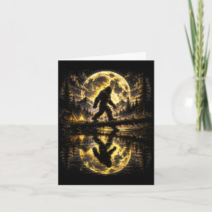 Bigfoot moonlight forest reflection adventure  card