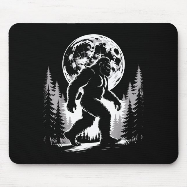 Bigfoot Moonlight Sasquatch Forest Cryptid Outdoor Mouse Pad (Front)