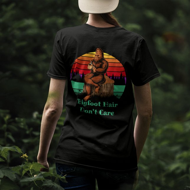 Bigfoot Morning Coffee Bigfoot Hair Don't Care T-Shirt (Creator Uploaded)