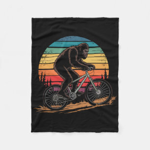 Bigfoot Mountain Bike Funny Mtb Biking Cycling Sas Fleece Blanket