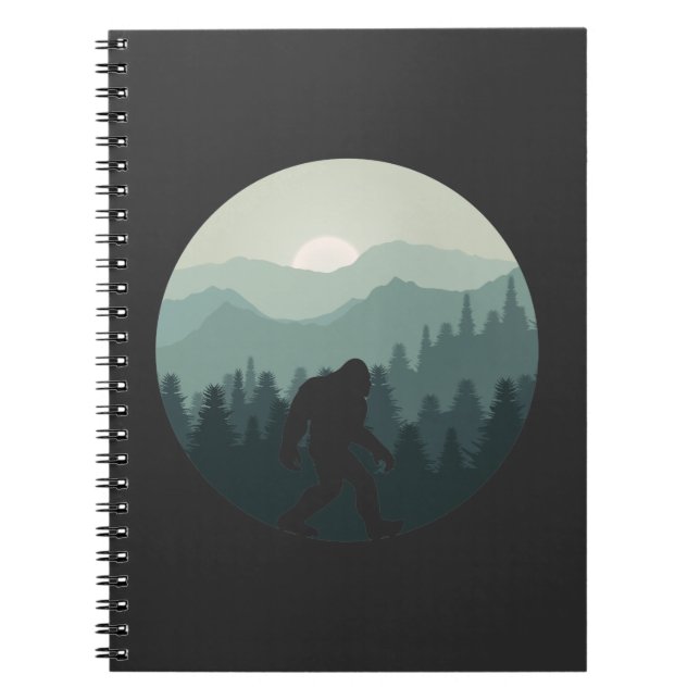 Bigfoot Mountain Forest Sasquatch Fan Notebook (Front)