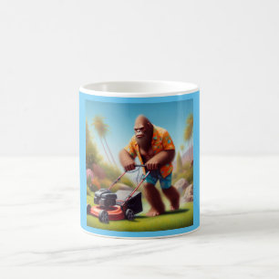 Bigfoot Mowing Coffee Mug