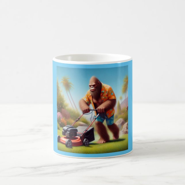 Bigfoot Mowing Coffee Mug (Center)