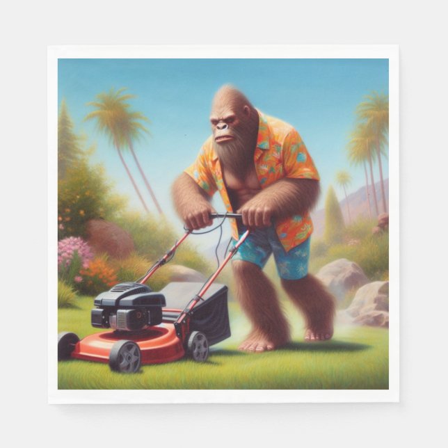 Bigfoot Mowing Napkin (Front)