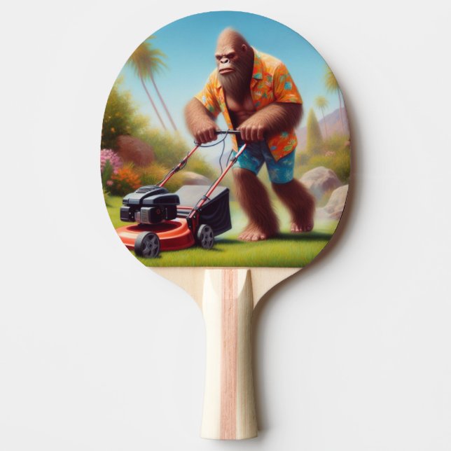 Bigfoot Mowing Ping Pong Paddle (Front)