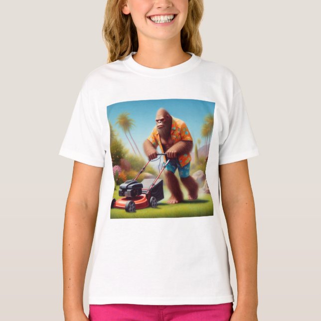 Bigfoot Mowing T-Shirt (Front)