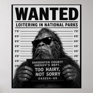 Bigfoot Mugshot  Poster