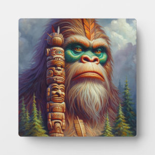 Bigfoot Native American Totem Plaque