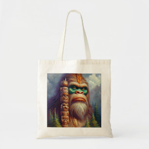 Bigfoot Native American Totem Tote Bag