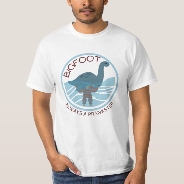 Bigfoot Nessi Comic Prankster T-Shirt (Front)