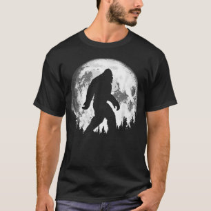 Bigfoot Night Stroll Cool Full Moon Trees T-Shirt