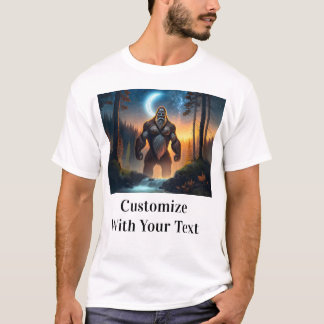 Bigfoot Night Woods Moon T-Shirt