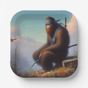 Bigfoot Ninja Paper Plate