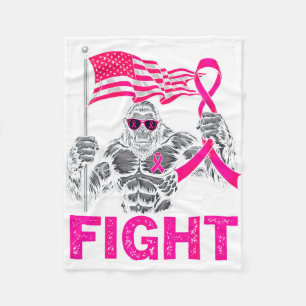 Bigfoot Nk Ribbon Fight Breast Cancer Awareness Me Fleece Blanket
