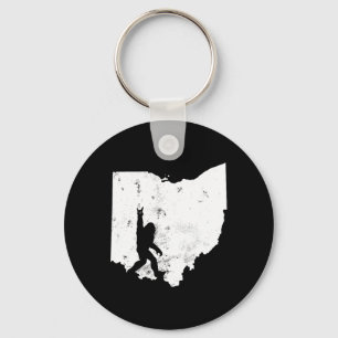 Bigfoot Ohio State Map Sasquatch Men Women Gift  Key Ring