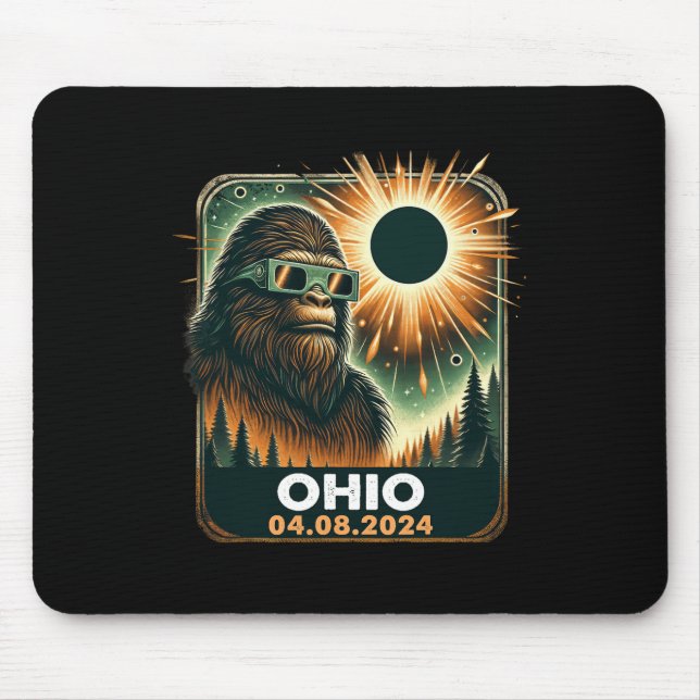 Bigfoot Ohio Total Solar Eclipse 2024 With Eclipse Mouse Pad (Front)