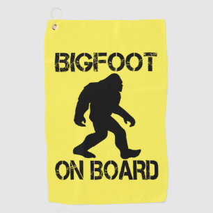 Bigfoot on Board - Funny Bigfoot      Golf Towel