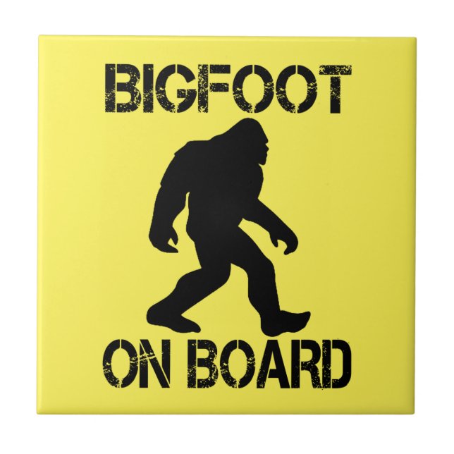 Bigfoot on Board Funny Bigfoot  Tile (Front)