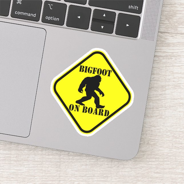 Bigfoot on Board Sticker (Detail)