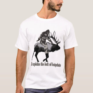 Bigfoot on elk no footprints T-Shirt