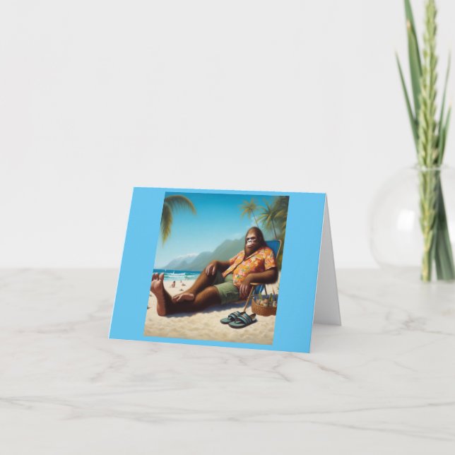 Bigfoot On the Beach Card (Front)