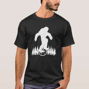 Bigfoot On Unicycle Bike Cute Unicyclist Yeti Funn T-Shirt