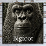 Bigfoot or Sasquatch Close Up Face Jigsaw Puzzle<br><div class="desc">Sasquatch Bigfoot gorilla face in black and white ai art.</div>