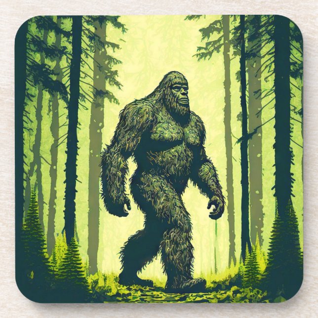 Bigfoot Out For A Forest Walk Coaster (Front)