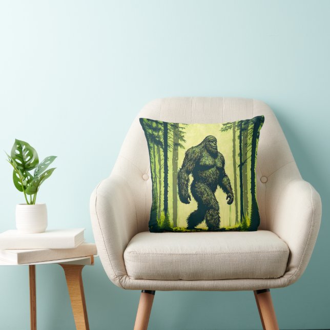 Bigfoot Out For A Forest Walk Sasquatch  Cushion (Chair)