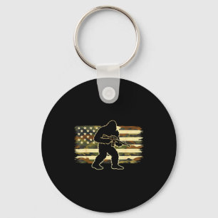 Bigfoot owner camo us american flag sasquatch  key ring