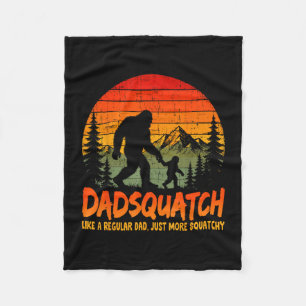Bigfoot papa dadsquatch like a regular dad fathers fleece blanket