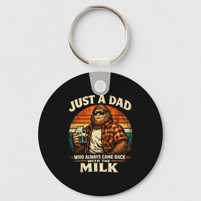 Bigfoot Papa Just Dad Who Key Ring (Front)