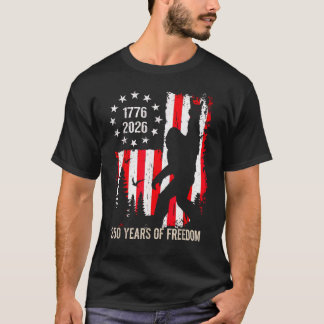 Bigfoot Patriotic 250 Years of Freedom American US T-Shirt