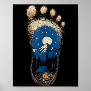 Bigfoot paw print camping mountain sasquatch