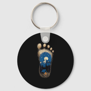 Bigfoot paw print camping mountain sasquatch key ring