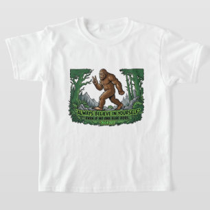 Bigfoot Peace Sign Believe In Yourself Sasquatch T-Shirt