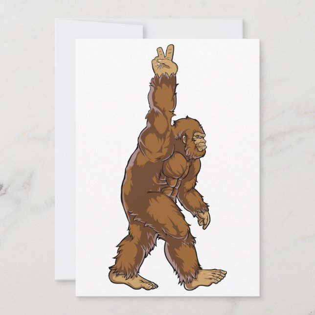 Bigfoot Peace Sign  Holiday Card (Front)
