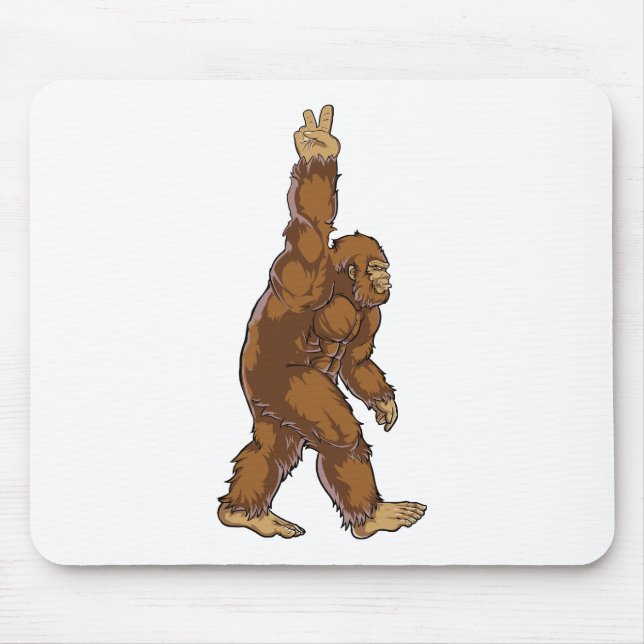 Bigfoot Peace Sign  Mouse Pad (Front)